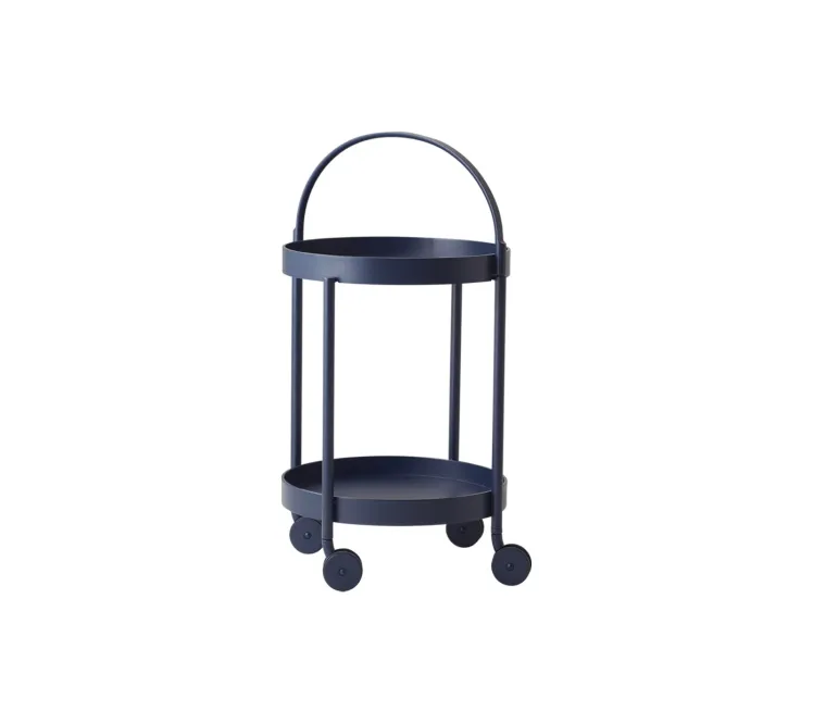 Serviertisch Cane-line �Roll� Beistelltisch Aluminiumtisch rund, dunkelblau